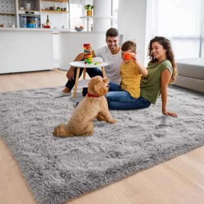 Soft Fluffy Area Rug Modern Shaggy Bedroom Rugs - Home Decor